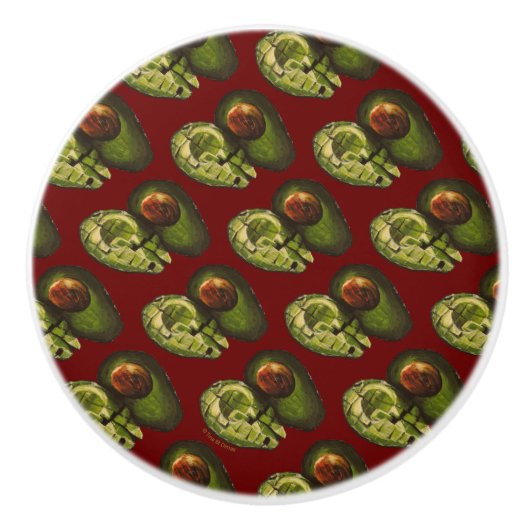 Bouton De Porte En Céramique Knobs Avocado (Devant)