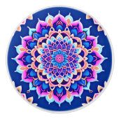 Bouton De Porte En Céramique Knobs & Pulls Mandala symétriques (Devant)