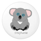 Bouton De Porte En Céramique Koala Bear Design Personalised (Devant)