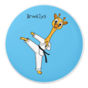 Bouton De Porte En Céramique Kung Fu giraffe cartoon illustration