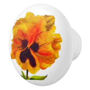 Bouton De Porte En Céramique "La fête du Pansy" sur un Knob en céramique (III)