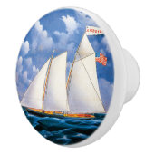 Bouton De Porte En Céramique La goélette "Amérique" par James Bard (Droite)