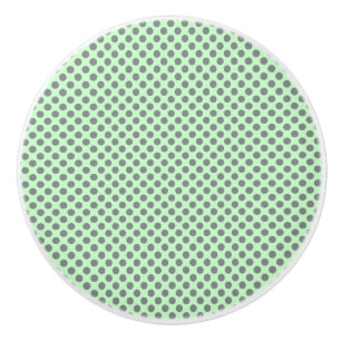 Bouton De Porte En Céramique La menthe verte avec les Pois gris par Shirley Tay