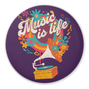 Bouton De Porte En Céramique La musique est la vie