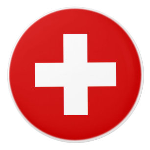 Bouton De Porte En Céramique La qualité du drapeau suisse