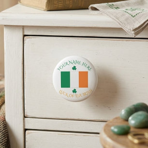 Bouton De Porte En Céramique La Saint-Patrick Drapeau de l'Irlande Nom personna
