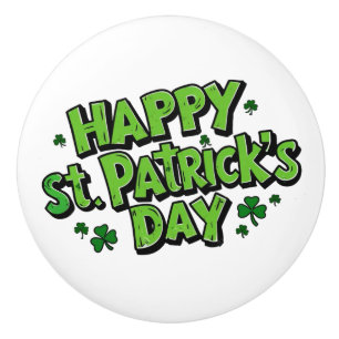 Bouton De Porte En Céramique la Saint-Patrick, la journée de Patrick