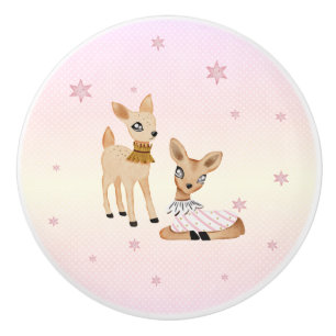 Bouton De Porte En Céramique La suite Nutcracker - Cerf Fawns Ceramic Knob
