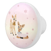 Bouton De Porte En Céramique La suite Nutcracker - Cerf Fawns Ceramic Knob (Droite)