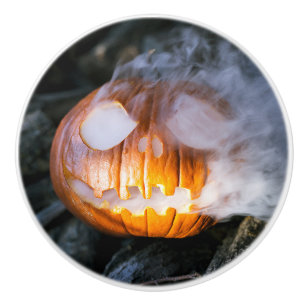 Bouton De Porte En Céramique La tête Jack-o-Lantern d'un cavalier sans tête
