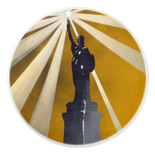 Bouton De Porte En Céramique La torche de la statue de la Liberté et la marine 