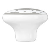 Bouton De Porte En Céramique Lacy blanc découpé doily look gris (Côté)