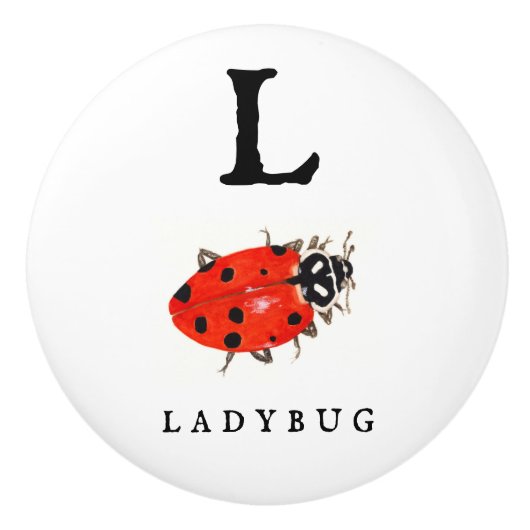 Bouton De Porte En Céramique Ladybug (Devant)