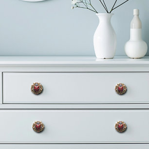 Bouton De Porte En Céramique Ladybug Belle perles d'or Art Déco Rubies