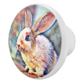 Bouton De Porte En Céramique lapin aquarell (Droite)