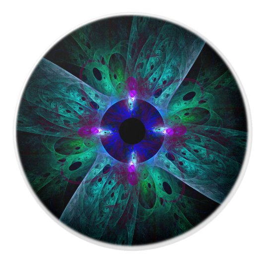 Bouton De Porte En Céramique L'art Abstrait des yeux (Devant)