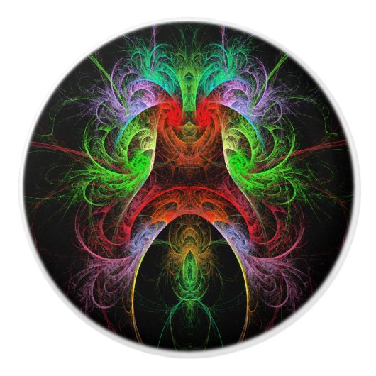 Bouton De Porte En Céramique L'art Abstrait du Carnaval (Devant)