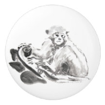 Laver Peinture Singe Année Zodiac Knob