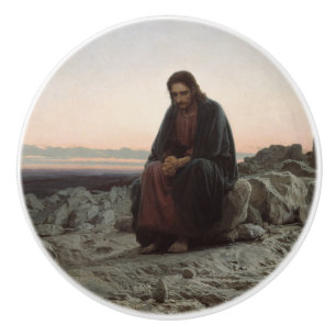 Bouton De Porte En Céramique Le Christ dans le désert (par Ivan Kramskoi)