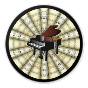 Bouton De Porte En Céramique Le ~ de piano a roulé le noir de ~ de musique de