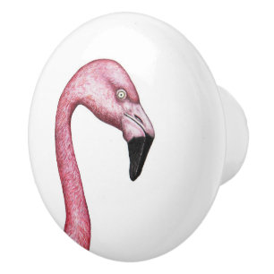 Bouton De Porte En Céramique Le Flamant rose