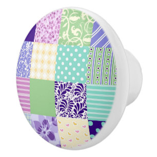 Bouton De Porte En Céramique Le joli édredon de patchwork a inspiré la poign