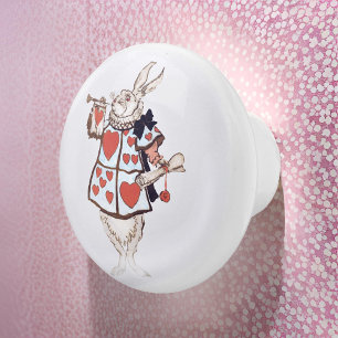 Bouton De Porte En Céramique Le lapin blanc d'Alice au pays des merveilles