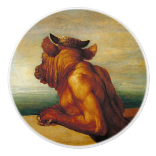 Bouton De Porte En Céramique Le Minotaure (par George Frederic Watts)
