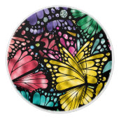 Bouton De Porte En Céramique Le papillon majestueux (Devant)