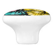 Bouton De Porte En Céramique Le papillon majestueux (Côté)