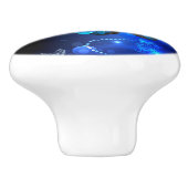 Bouton De Porte En Céramique Le papillon morpho dans l'Arrière - plan sombre (Côté)