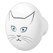 Bouton De Porte En Céramique Le visage de Chat (Droite)