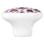 Bouton De Porte En Céramique Le zig pourpre Zagged motif d'Emoji de dunette (Côté)