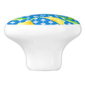 Bouton De Porte En Céramique Lemon Tree Ocean Blue MONOGRAM (Côté)