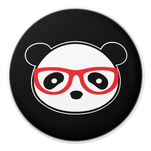 Bouton De Porte En Céramique Leon L'Ours Panda (Devant)