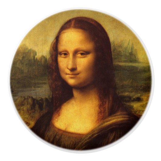 Bouton De Porte En Céramique Leonardo Da Vinci Mona Lisa Peinture d'Art (Devant)