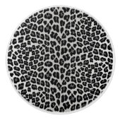 Bouton De Porte En Céramique léopard des neiges (Devant)
