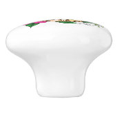 Bouton De Porte En Céramique Léopard jaune Gecko Vert (Côté)