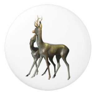 Bouton De Porte En Céramique Les cerfs amoureux
