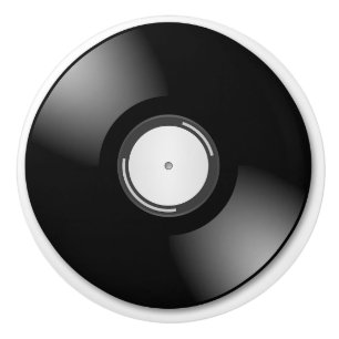 Bouton De Porte En Céramique Les rétros années 80 d'amusement de disque d'album