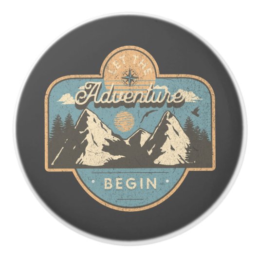 Bouton De Porte En Céramique Let the adventure begin (Devant)