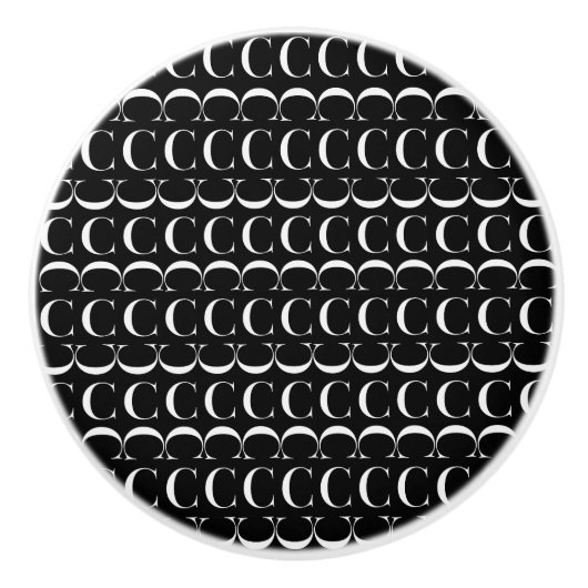 Bouton De Porte En Céramique Lettre initiale C (Devant)