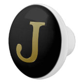 Bouton De Porte En Céramique Lettre J or (Droite)