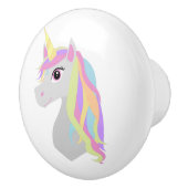 Bouton De Porte En Céramique Licorne d'arc-en-ciel (Droite)