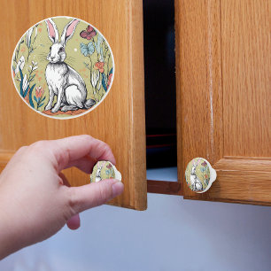 Bouton De Porte En Céramique Lièvre capricieux