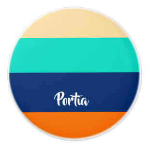 Bouton De Porte En Céramique Lignes multicolores à motif