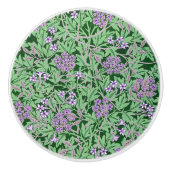 Bouton De Porte En Céramique Lilac and green floral pattern (Devant)