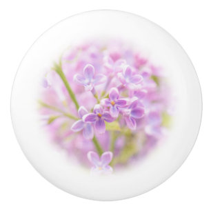 Bouton De Porte En Céramique Lilac Fleurs Mist