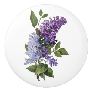 Bouton De Porte En Céramique Lilacs frais - French Country Home Décor