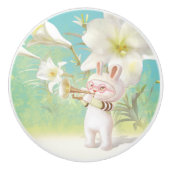 Bouton De Porte En Céramique Lily florissante (Devant)